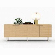 Meuble de service 4 portes Cadi en placage bois Meuble de service 4 portes Cadi en placage bois