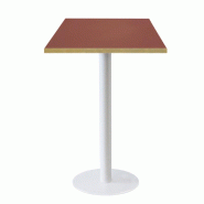 RestooTab - Mange-debout Rome blanc 60x60cm rosso jaipur fenix chants couleur laiton - rouge Bois manufacturé TB-ROMFF1-6060M-ROSS.J-LAI