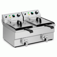 Royal Catering - Royal Catering RCPSF 18ETH Friteuse Électrique Professionnelle Pro Deux Double Bac Zones Froides En Inox 2 X 9 L d'Huile Monophasé
