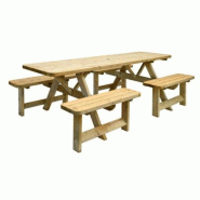 Table pique nique en bois 8 personnes - TBLPNQ8BS-JD11