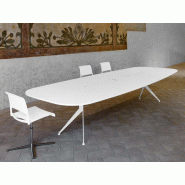 Table de réunion rectangulaire design - Usoa Akaba - 210/270 x 120 cm - Bois mélaminé 30mm - Top access en option