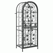 VidaXL Casier à vin pour 41 bouteilles en fer forgé noir 45x36x120 cm - 358370