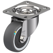 Roulette pivotante de 80 mm en acier inoxydable avec thermoplastique gris conducteur d'électricité Roulette pivotante de 80 mm en acier inoxydable avec thermoplastique gris conducteur d'électricité