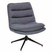 Atmosphera Fauteuil pivotant en Tissu Gris et pied en Acier - gris 3560233561596 Atmosphera Fauteuil pivotant en Tissu Gris et pied en Acier - gris 3560233561596