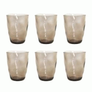 Aulica Verres à eau marron en acrylique - lot de 6 - marron 189801 Aulica Verres à eau marron en acrylique - lot de 6 - marron 189801
