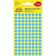 Avery Zweckform Etui de 416 pastilles adhésives, diamètre 8 mm, coloris bleu (4 feuilles / cdt) - 3011
