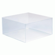 Bac de présentation PMMA carré - 30x30x15cm - Transparent