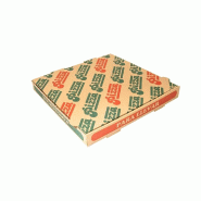 Boite pizza The pack carton nano micro naturel, vert rouge 29x29x3.8cm - par 100