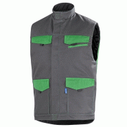 Cepovett - Gilet de travail sans manches matelassé FACITY Gris / Vert Taille 3XL - XXXL gris 3603622184492