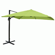 Décoshop26 - Parasol professionnel restaurant pour jardin terrasse 3x3m (Ø4,24m) polyester aluminium/acier 23kg vert sans pied 04_0003299 - aluminiu