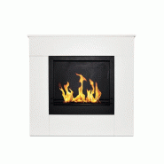 Divina Fire Cheminée au bioéthanol au sol en bois blanc Made in Italy Michelangelo 96x36x90h - blanc 8055829981155