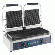GastroHero Grill à contact / Grill à panini ECO 2 x 1,8 kW, rainuré - EKG-ECO228R