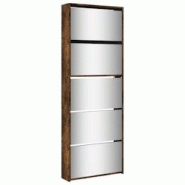 Helloshop26 - Armoire à chaussures range chaussures rangement meuble entrée couloir salon miroir 5 niveau x 63 x 17 x 169,5 cm brun 02_0021889 - 300 Helloshop26 - Armoire à chaussures range chaussures rangement meuble entrée couloir salon miroir 5 niveau x 63 x 17 x 169,5 cm brun 02_0021889 - 300