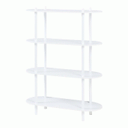 Helloshop26 - Étagère design intemporel salon chambre meuble de rangement autoportante diamètre à 4 niveaux blanc 03_0011163 - 3000225602529