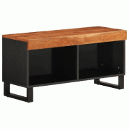 Helloshop26 - Meuble TV industriel charme acacia massif 85 x 33 x 43 cm rangement spacieux déco contemporain en bois marron 02_0047147 - marron Bois