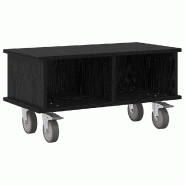 Helloshop26 - Meuble TV rectangulaire moderne avec rangement pour salon 68,5 x 35 x 35 cm en bois d'ingénierie noir 02_0054740 - noir Bois massif 300