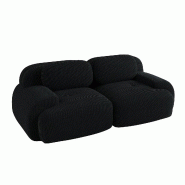 Merax canapé modulable en corde 2 places, canapé nuage sans cadre, près du sol avec assise profonde, doux et confortable, antidérapant, noir - noi