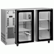 Réfrigérateur bar avec 2 portes battantes en verre, 380 litres, -2°/+8°C - version inox 1455x565x890 mm - VIRTUS - 0615402741620