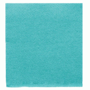 Serviette en ouate gaufré 2 plis turquoise 20x20cm - par 2400