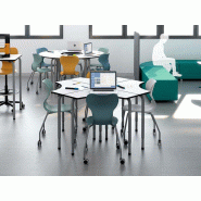 Lot de 4 tables de formation Arrow avec réglage en hauteur pour école Lot de 4 tables de formation Arrow avec réglage en hauteur pour école