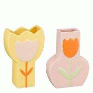 Vase fleur en céramique 14,5x5,5x20 cm -par 2