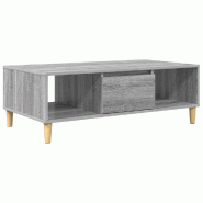 VidaXL Table basse Gris Sonoma 102 x 55 x 35 cm Bois d'ingénierie Modèle Polaris Confort Plus - 876194