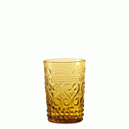 Zafferano Lot de 6 Verres Tumbler Série Provenzale en Verre Coloré dans la Masse Couleur Ambre, Design Raffiné et Résistant pour un Usage Quotidie