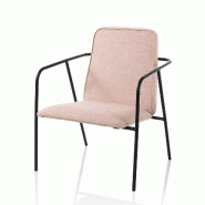 AQA Design Fauteuil en tissu rose MISYA L.62 P.65 H.84 MP02377 - rose textile MP02377