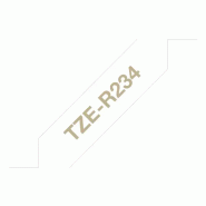 Brother TZE-R234 ruban d'étiquette Doré sur blanc
