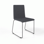 Chaise visiteur tissu piétement noir - mon nouveau bureau