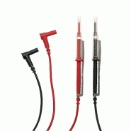 CHAUVIN ARNOUX - Jeu de 2 cordons IP2X pour multimètre - Pointe de touche IP2X - Fiche mâle coudée D4 mm - 15 A - 1,5 m - IEC 61010 600V CAT IV