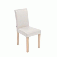 CLP Chaise de salle à manger Ina similicuir avec pieds en Bois Crème/Nature - beige polyester 101121504 CLP Chaise de salle à manger Ina similicuir avec pieds en Bois Crème/Nature - beige polyester 101121504
