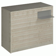 Comptoir Vertigo H T04nat. Spl.Droit L120cm 2tabl.Couliss.4tab.Amovib.-érable