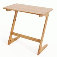 COSTWAY Table d'appoint, table basse en bambou en forme de Z, table basse pour café et ordinateur portable, 75 x 40 x 70 cm (naturel) - jaune VH32274