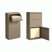 COULEURS DU MONDE Boîte auxlettres murale coloris taupe – Acier galvanisé, ouverture double - marron acier 3700263329524