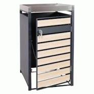 Décoshop26 - Abri poubelle avec bac à plantes porte verrouillable 125 x 68 x 80 cm métal aspect bois de hêtre anthracite 04_0005704 - 3000252975146 Décoshop26 - Abri poubelle avec bac à plantes porte verrouillable 125 x 68 x 80 cm métal aspect bois de hêtre anthracite 04_0005704 - 3000252975146