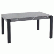 Décoshop26 - Table à manger design industriel 140 x 80 cm metal et MDF aspect marbre gris 04_0008560 - gris 3000262625086