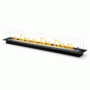 Divina Fire Brûleur De Cheminée À Bioéthanol Intégré Avec Foyer Bio En Verre De 120 Cm - noir 8055829980356
