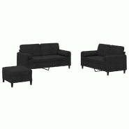 Ensemble de canapés 3 pcs avec coussins noir velours Modèle Orion Élite - 8721012069763