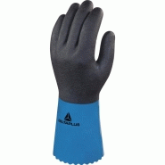 Gant de protection chimique pvc/nitrile sur support polyamide - main enduite pvc/nitrile - 30 cm - vv836