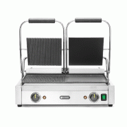 Grill de contact modèle double 1/2 rainuré 1/2 lisse inf.475x230mm HENDI