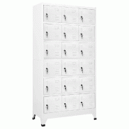 Helloshop26 - Armoire à casier avec 18 compartiments sécurisée vestiaire 90 x 40 x 180 cm en métal gris 02_0046297 - gris métal 3000234157669