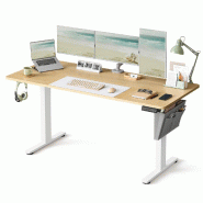 Helloshop26 - Bureau électrique assis-debout bureau réglable en hauteur 60 x 120 x (72-120) cm 4 hauteurs mémorisables pochette de 12_0004584 - aci