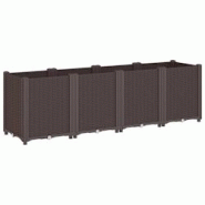 Helloshop26 - Jardinière bac lit surélevé plantes fleurs terrasse jardin 160 x 40 x 53 cm polypropylène marron 02_0037461 - 3000217817719 Helloshop26 - Jardinière bac lit surélevé plantes fleurs terrasse jardin 160 x 40 x 53 cm polypropylène marron 02_0037461 - 3000217817719