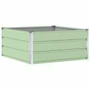 Helloshop26 - Jardinière moderne design épuré jardin terrasse 100 x 100 x 45 cm en acier vert pastel 02_0059256 - vert métal 3000241026729