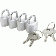 Lot de 4 cadenas à clé MASTER LOCK aluminium, l.20 mm