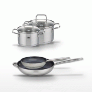 Lot Poêles 24/32 cm et Faitouts 12/14 cm Elo Profi Therm Platinum - gris inox 3176239952681