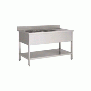 Matériel HORECA Plonge avec 2 éviers à gauche avec sous-tablette 1800 x 700 x 950 mm - inox GD187BR2D