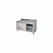 Meuble inox chauffant adossé portes coulissantes - 2000x700x850/950 mm - 230V / 2500W - FABRIQUE EN ITALIE_0