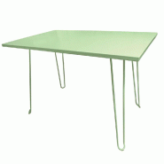 Table d'extérieur rectangulaire Biscarosse 70x110cm en aluminium vert d'eau